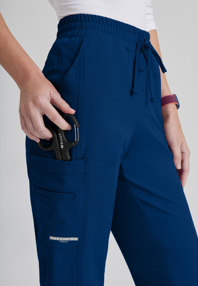 Skechers Gamma 6-Pocket Womens Petite Stretch Fabric Moisture Wicking Scrub  Pants