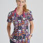 Skechers |  Essence Print Scrub Top Women's Print Scrub Top Skechers Part Of The Family XXS 