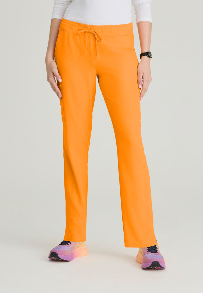 Gamma 6-Pocket Mid-Rise Tapered Leg Scrub Pant Women's Scrub Pant Skechers by Barco Bright Merigold Regular XXS