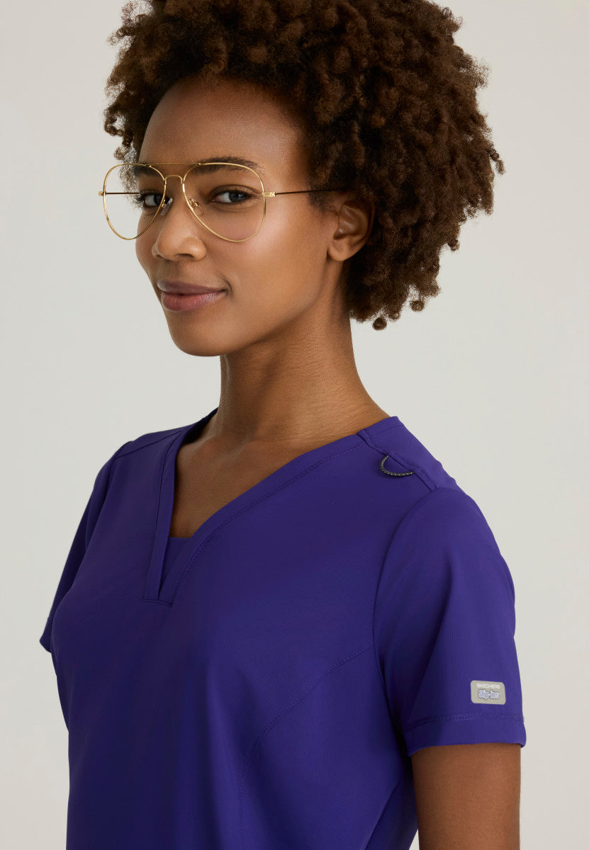 Serene Knit Scrub Top – V-Neck, 3 Pockets, Stretch Women's Scrub Top Skechers Slip-ins by Barco
