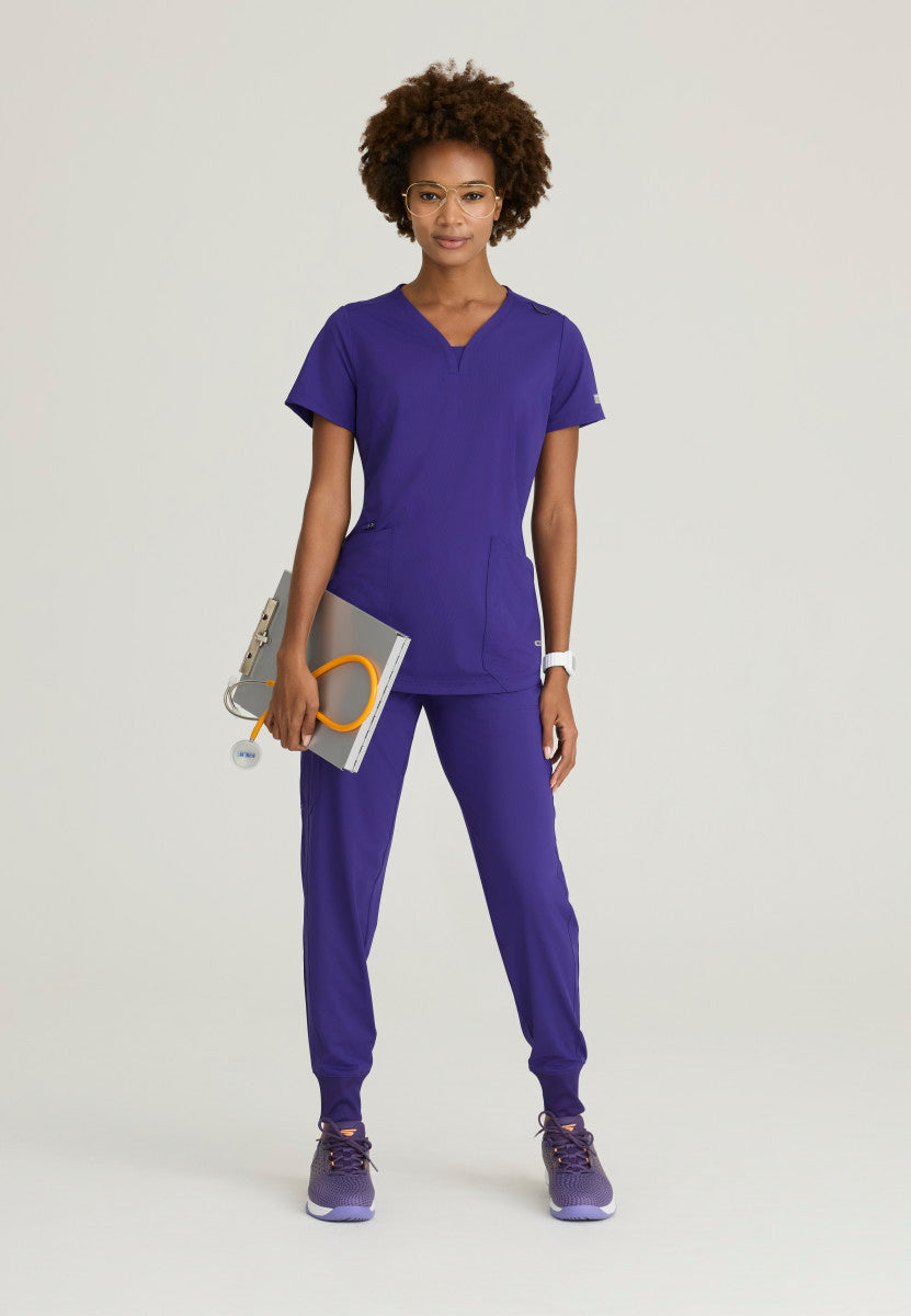 Serene Knit Scrub Top – V-Neck, 3 Pockets, Stretch Women's Scrub Top Skechers Slip-ins by Barco