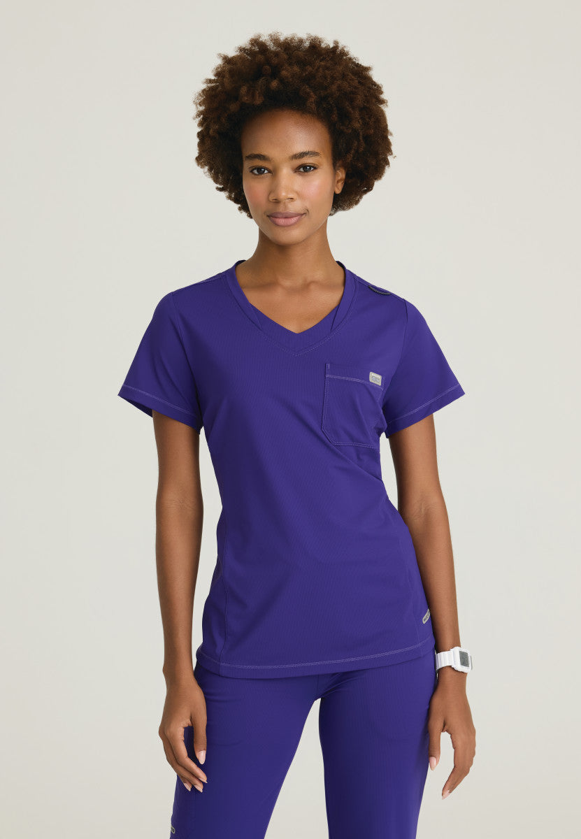 Flow 1-Pocket Tulip Hem Top Women's Scrub Top Skechers Slip-ins by Barco Brilliance XXS