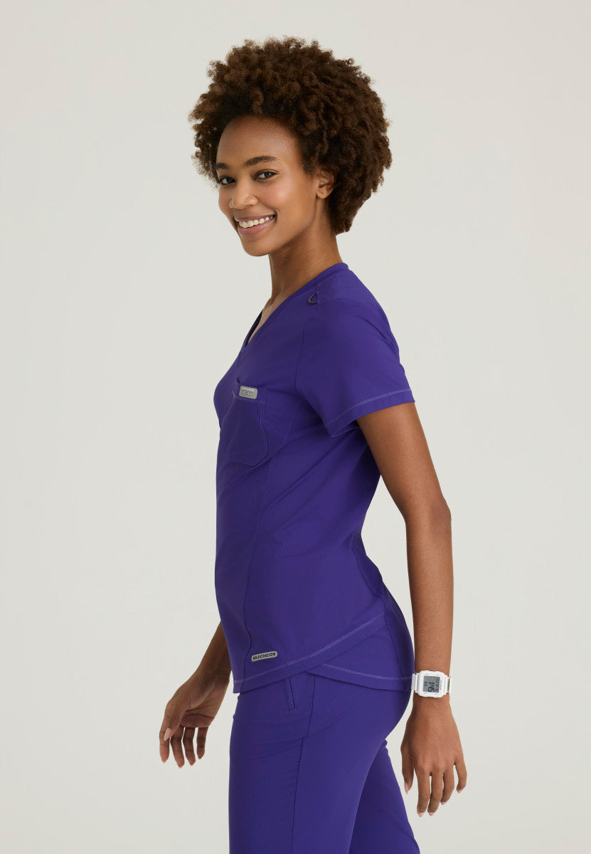 Flow 1-Pocket Tulip Hem Top Women's Scrub Top Skechers Slip-ins by Barco