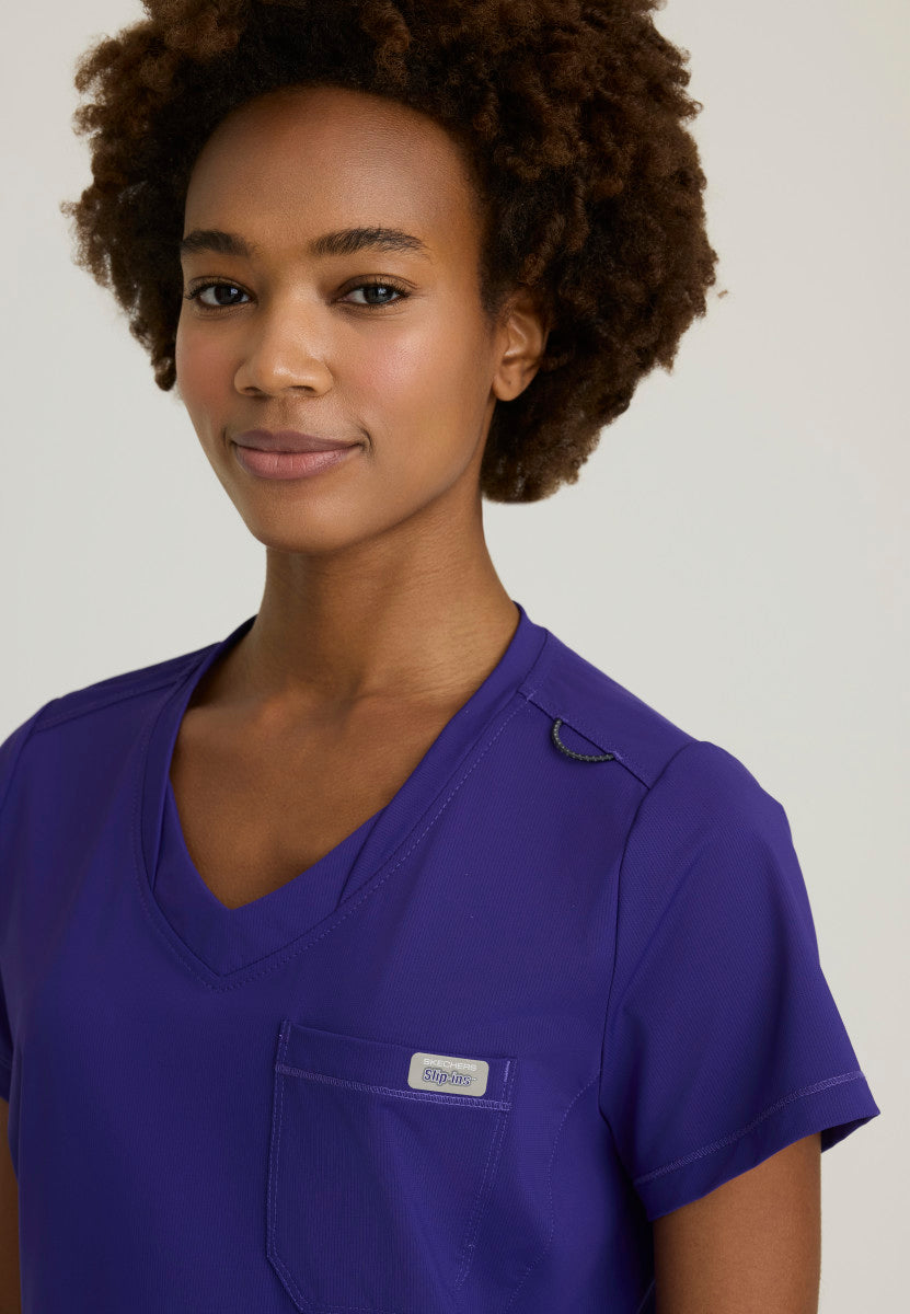 Flow 1-Pocket Tulip Hem Top Women's Scrub Top Skechers Slip-ins by Barco