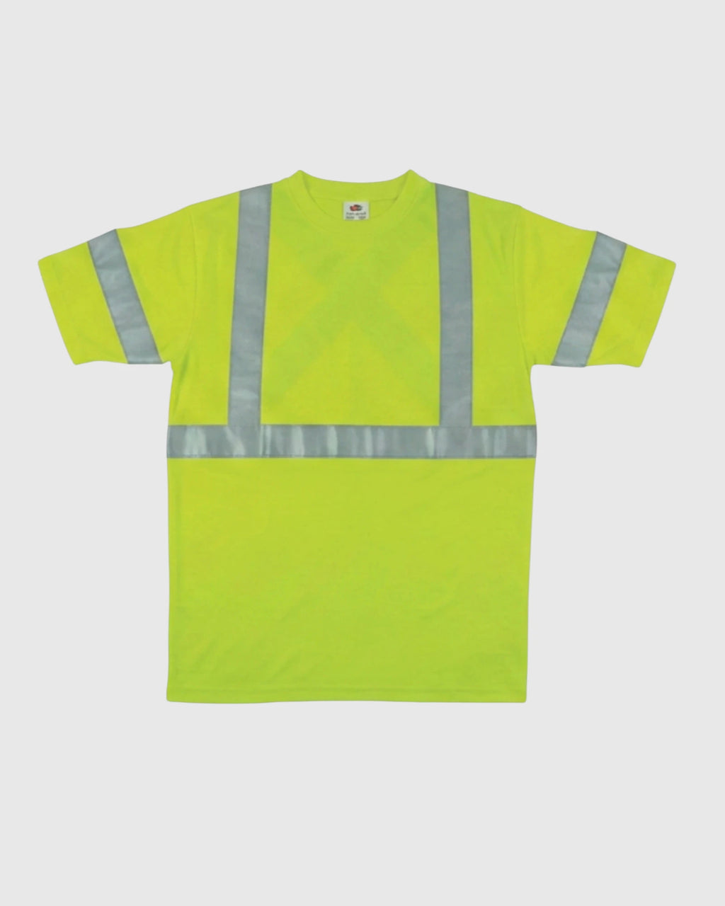 Front view OPUS ST65 Short Sleeve Safety T-Shirt in  Fluorescent Lime Yellow