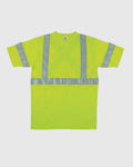 Front view OPUS ST65 Short Sleeve Safety T-Shirt in  Fluorescent Lime Yellow