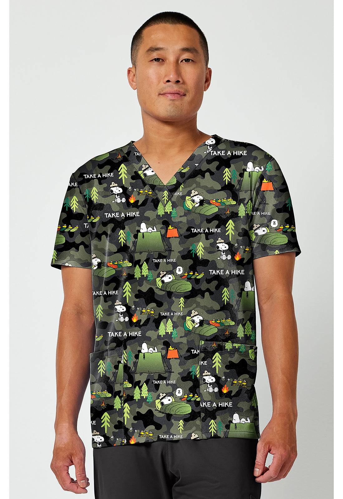 Snoopy Outdoors Scrub Top