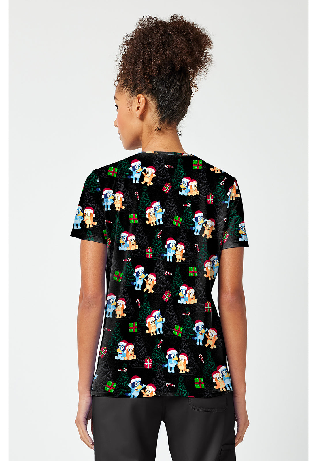 Santa Bluey Scrub Top