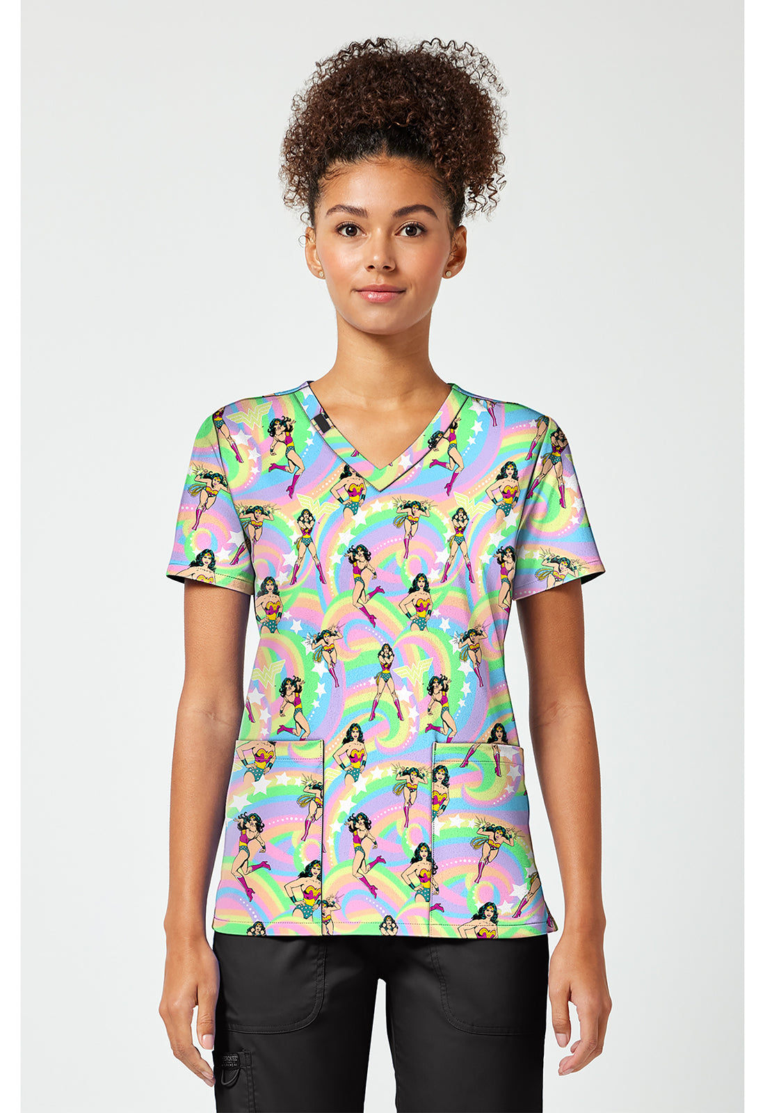 Wonder Woman Realm Of Heroes Scrub Top