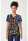 Front view of the Lilo & Stitch Halloween Scrub Top