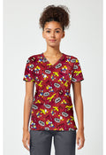 Front view of the Donald Duck Scrub Top
