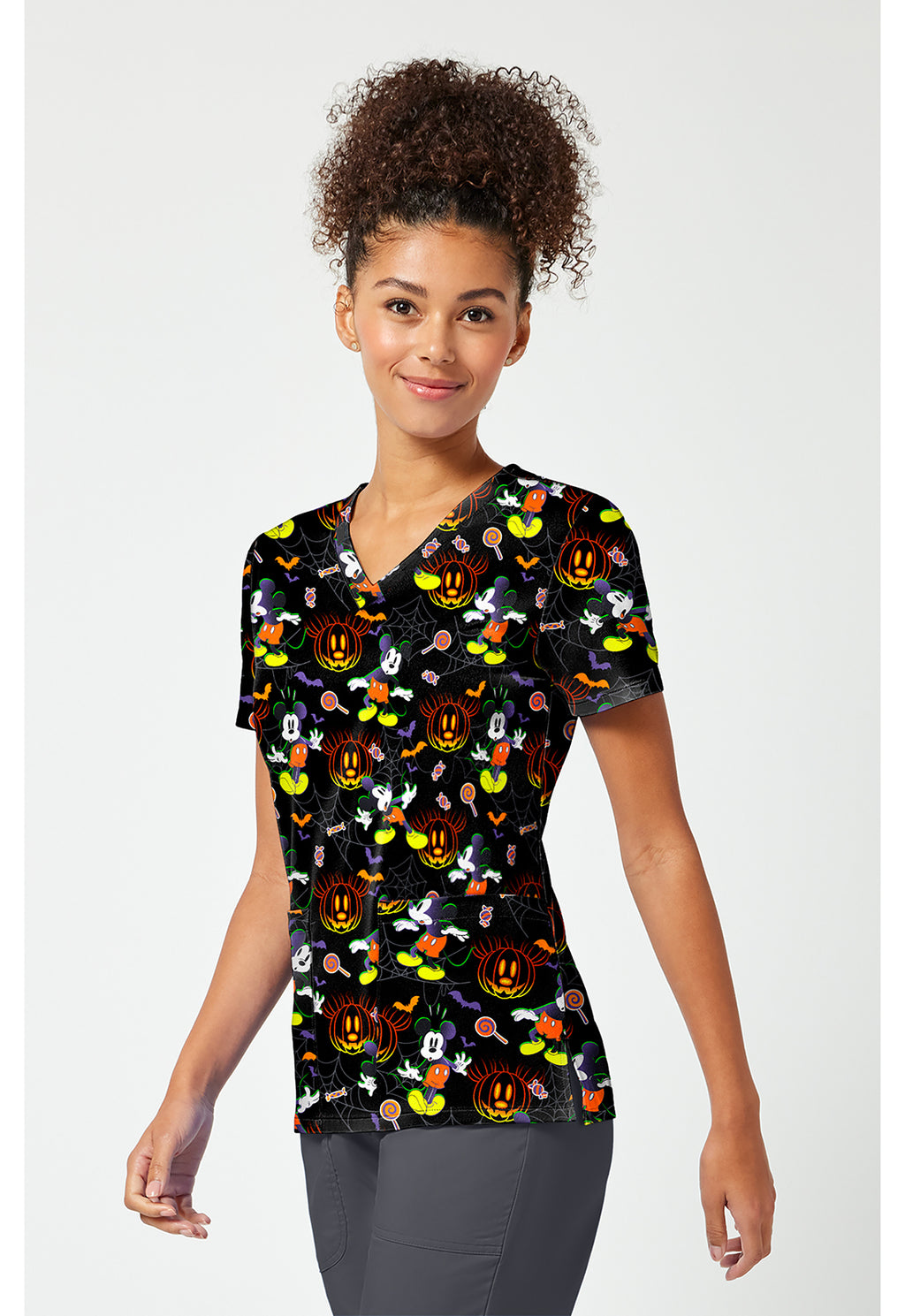 Disney Spooky Webs Scrub Top