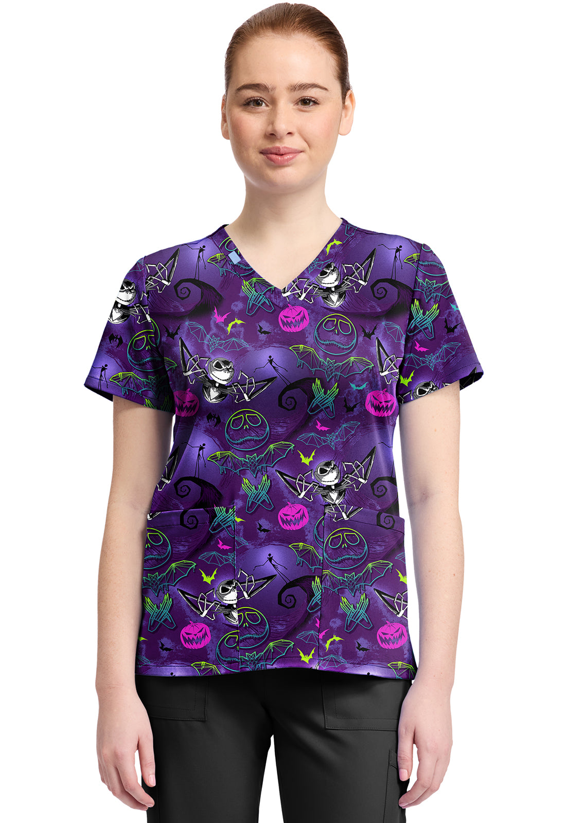 Disney Ghost-like Charm Print Scrub Top
