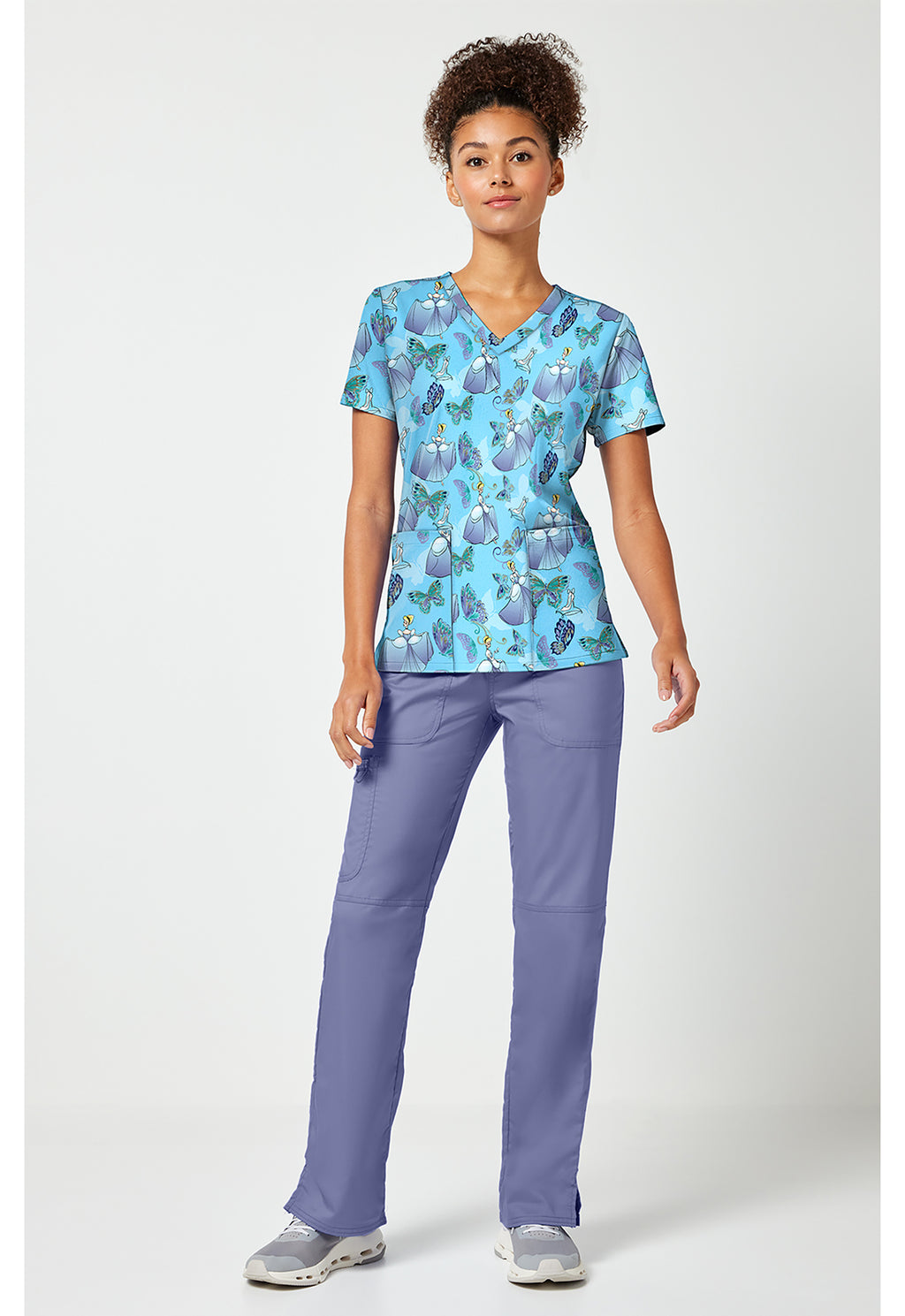 Full view of the Cinderella Flight Scrub Top