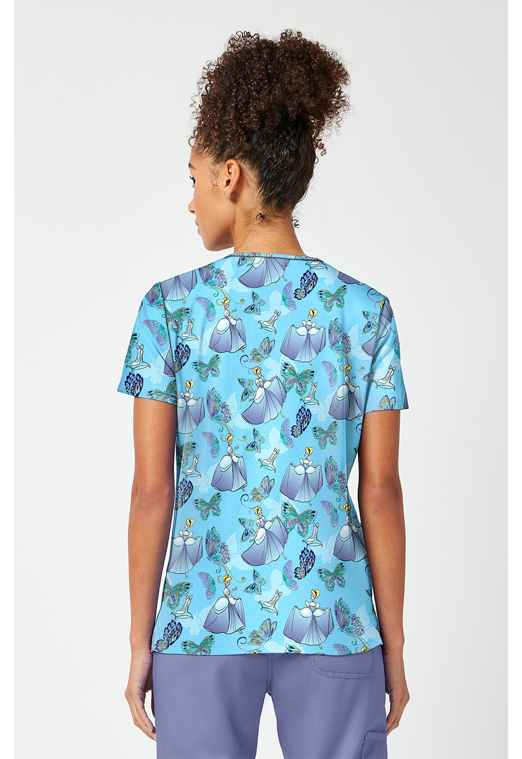 Back view of the Cinderella Flight Scrub Top