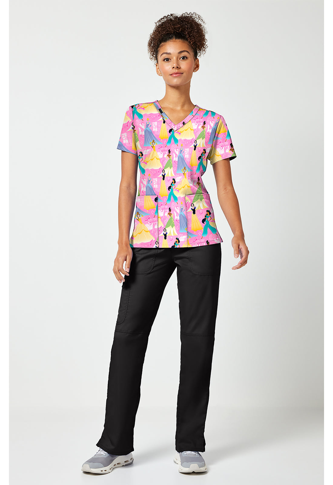 Full view of the Disney Princess Scrub Top