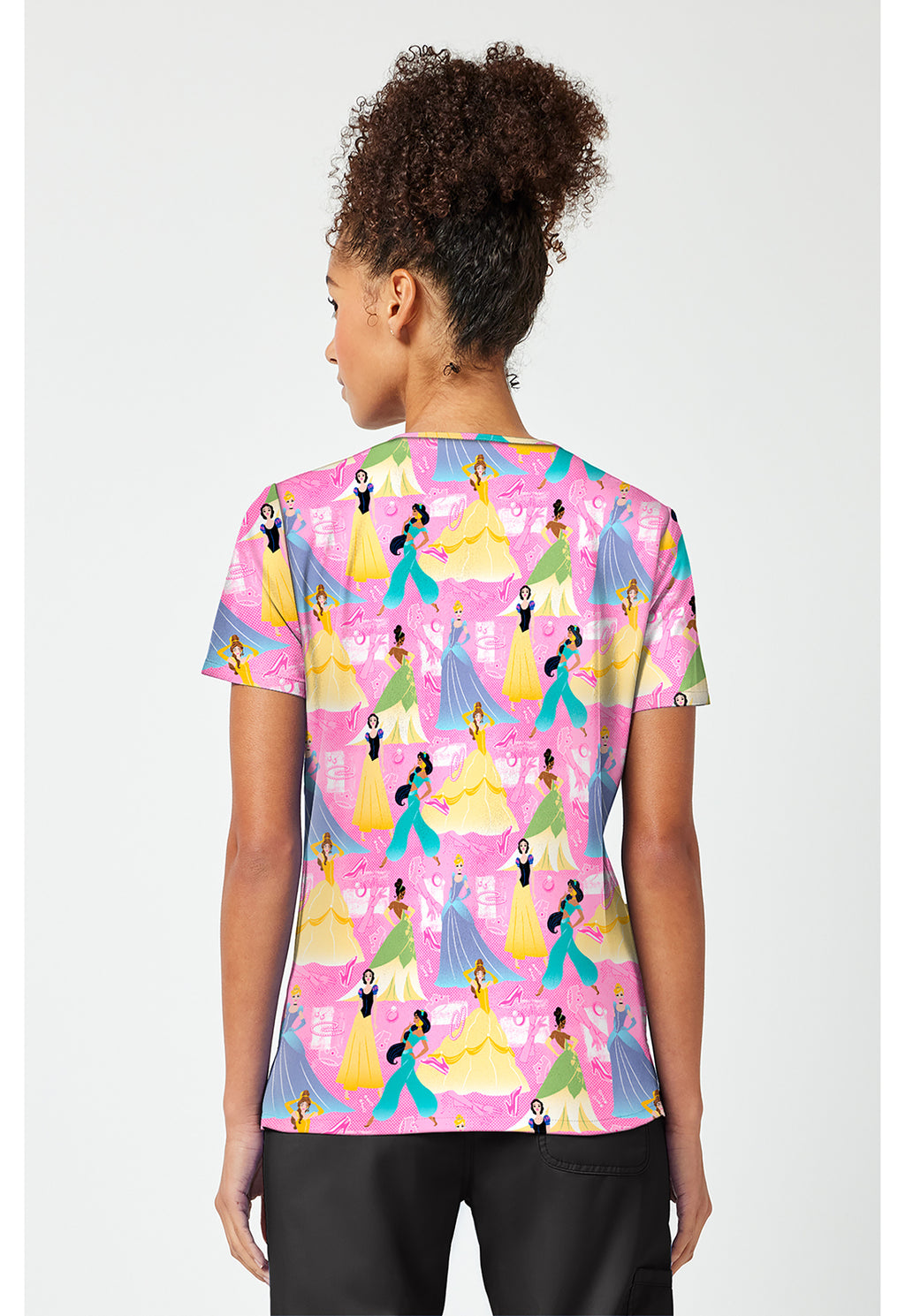 Back view of the Disney Princess Scrub Top