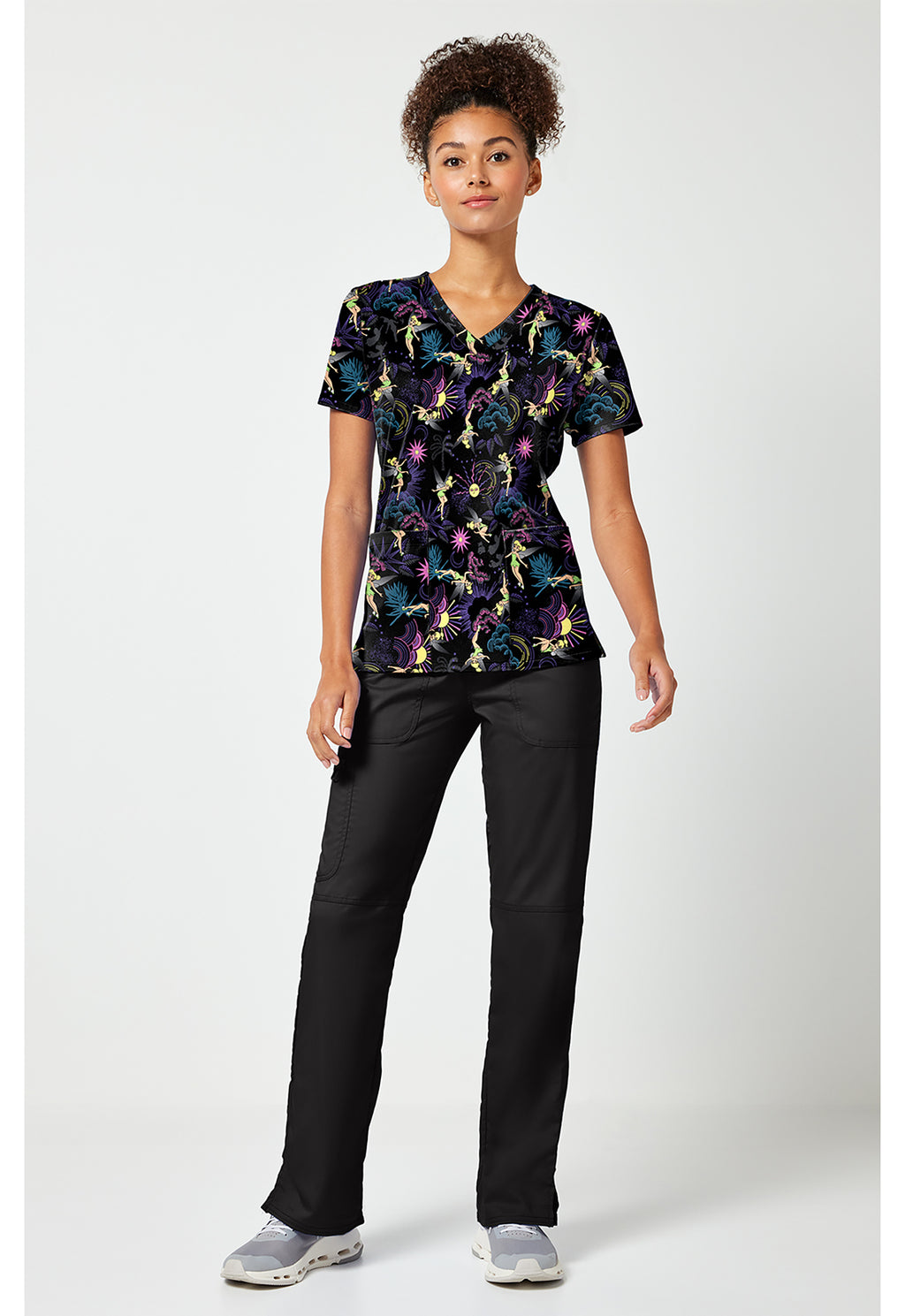 Full view of the Peter Pan Tinkerbell Scrub Top