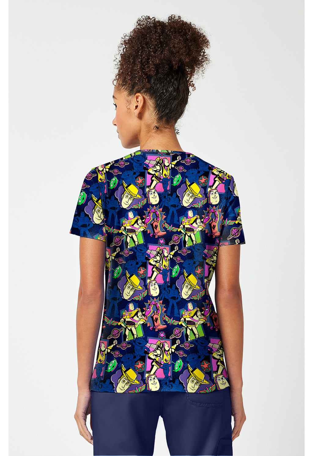 Back view of the Toy Story Scrub Top
