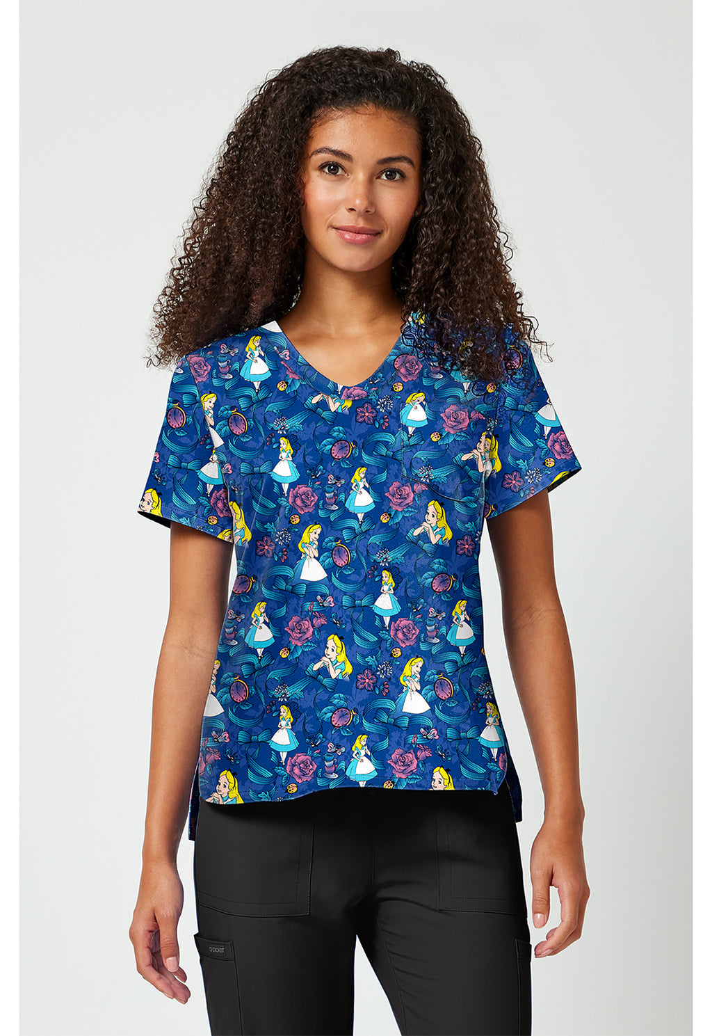 Alice In Wonderland Bow-tanical Scrub Top