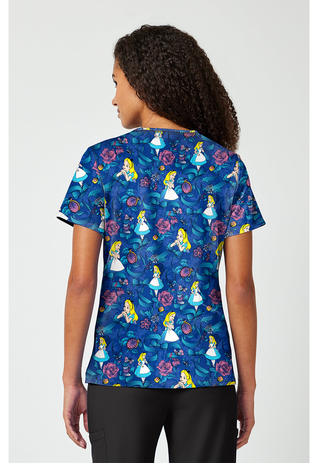 Alice In Wonderland Bow-tanical Scrub Top