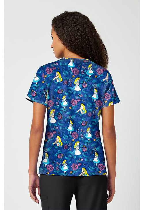 Alice In Wonderland Bow-tanical Scrub Top