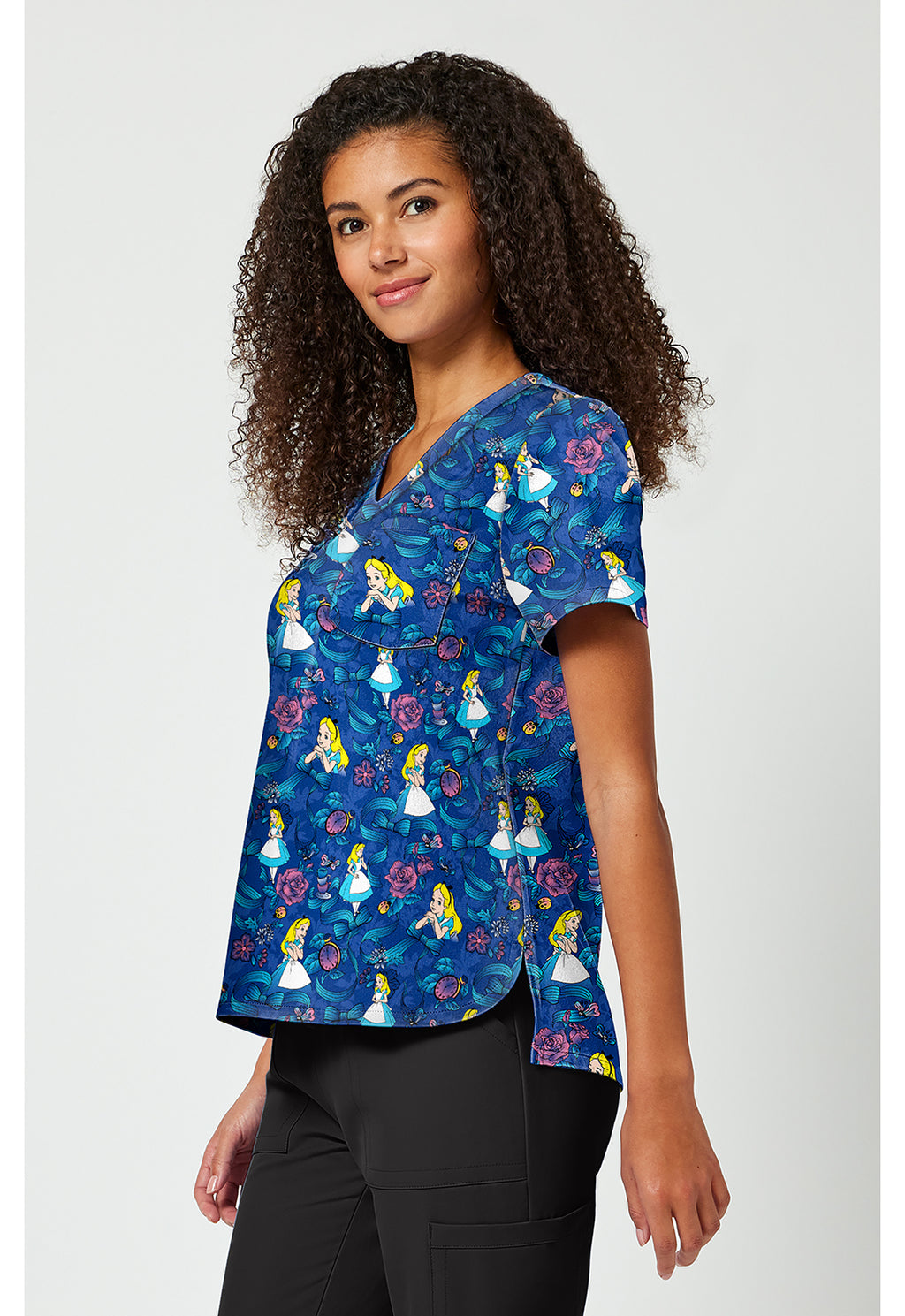 Alice In Wonderland Bow-tanical Scrub Top
