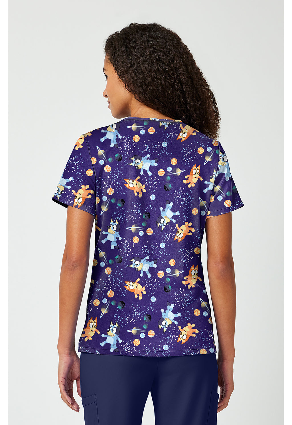 Cosmic Bluey Scrub Top