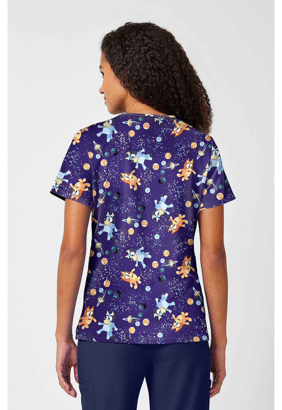 Cosmic Bluey Scrub Top
