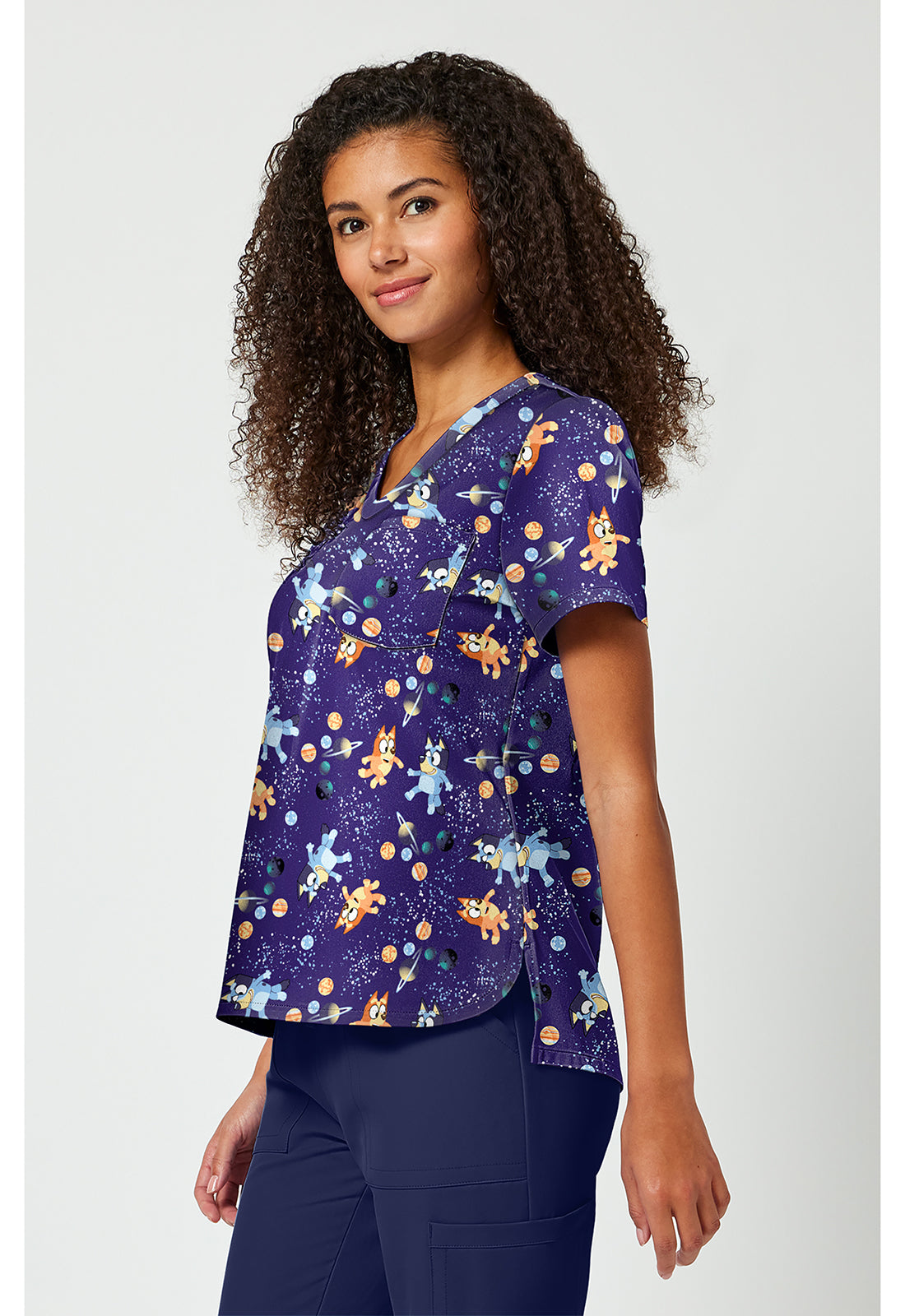 Cosmic Bluey Scrub Top