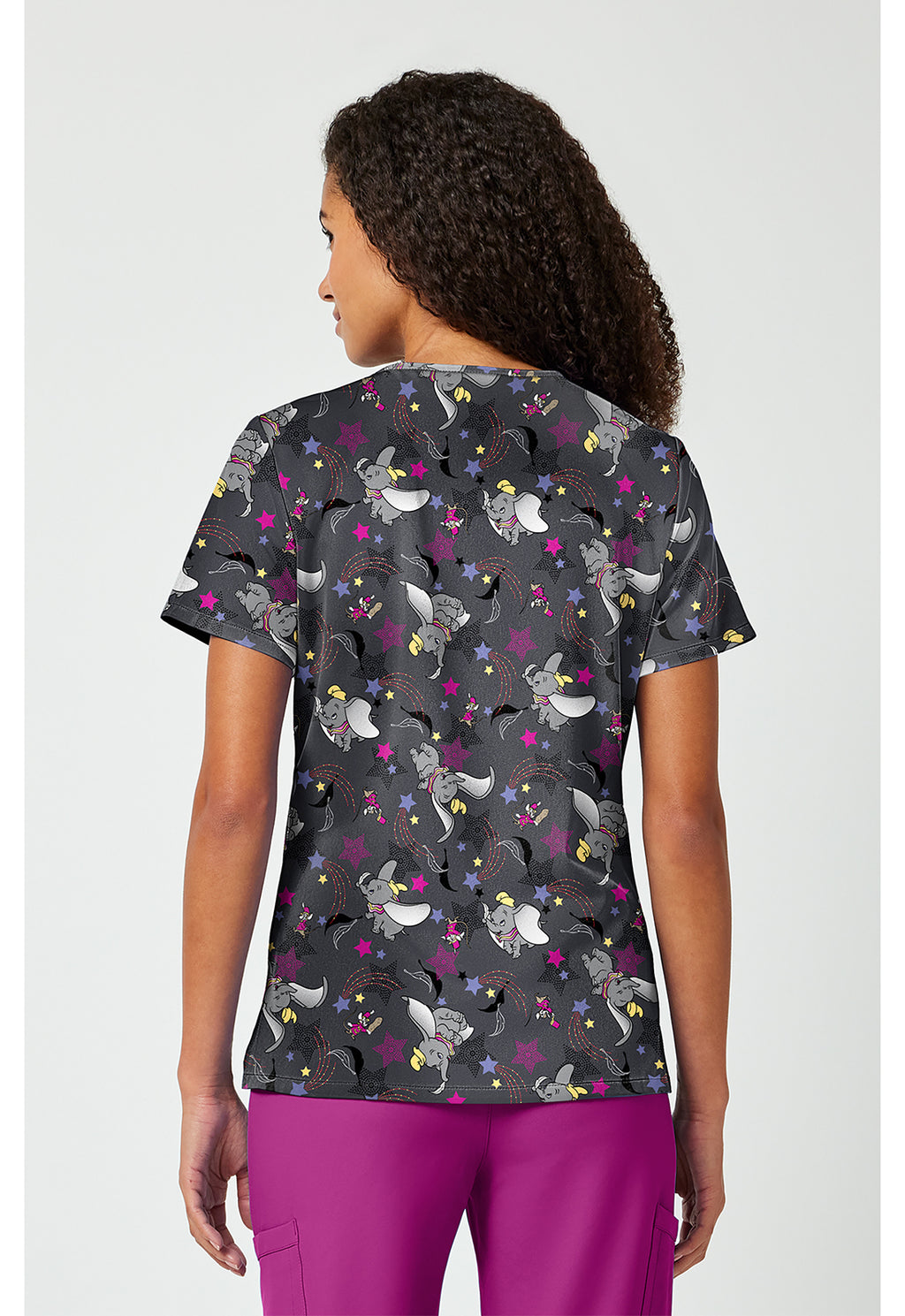 Back view Tooniforms Dumbo Star Scrub Top TF797 DUOS