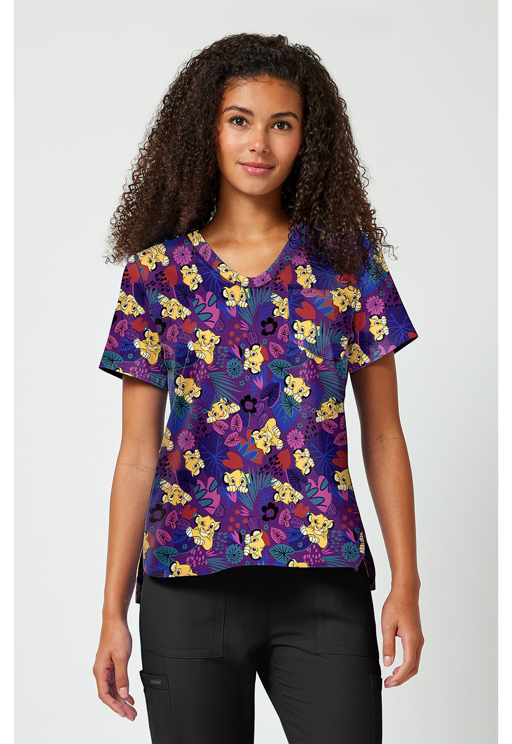 Front View Tooniforms The Lion King Simba-sational Scrub Top TF797_LKAL