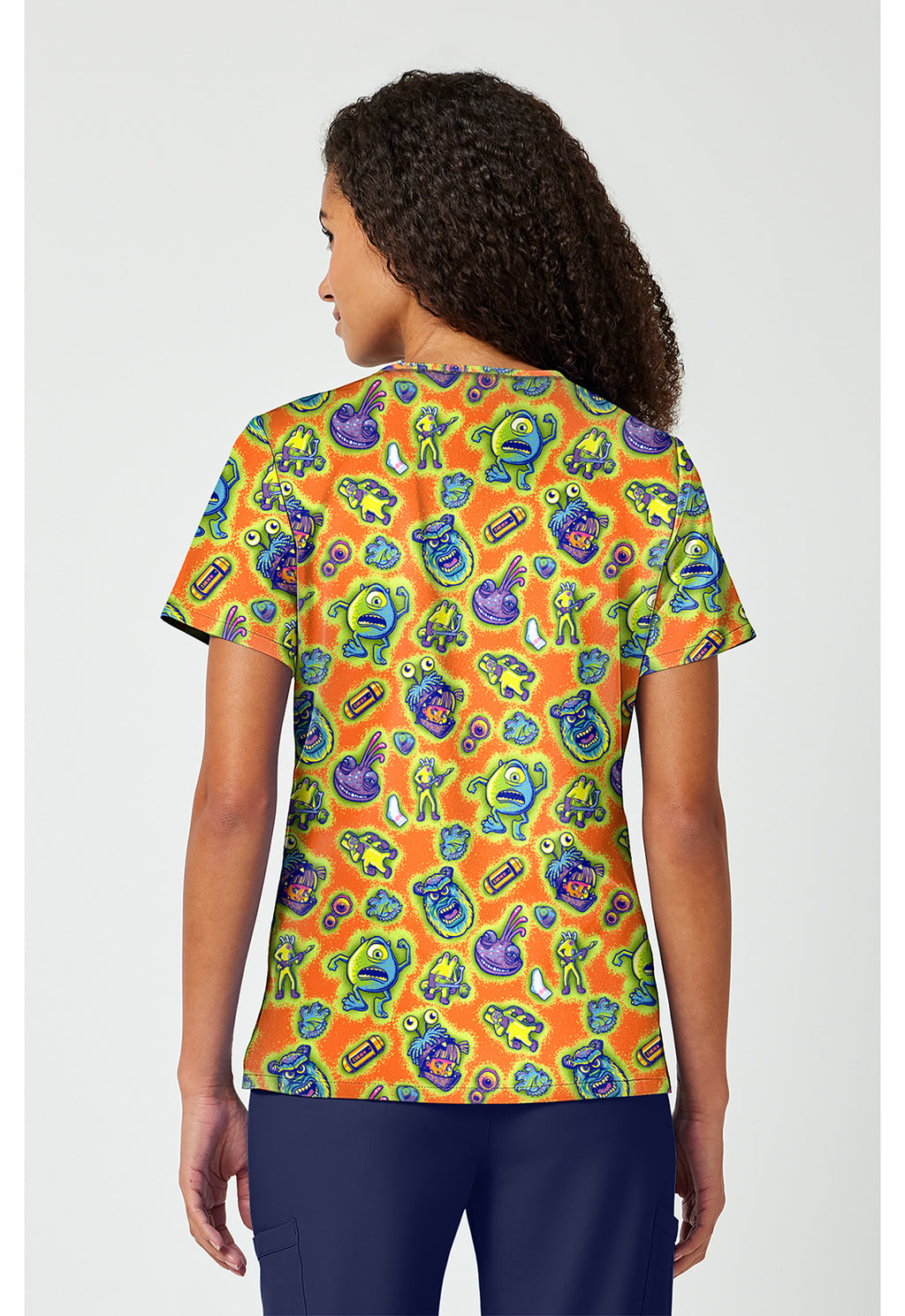 Back view Tooniforms Monsters Inc Scrub Top TF797 MCMP
