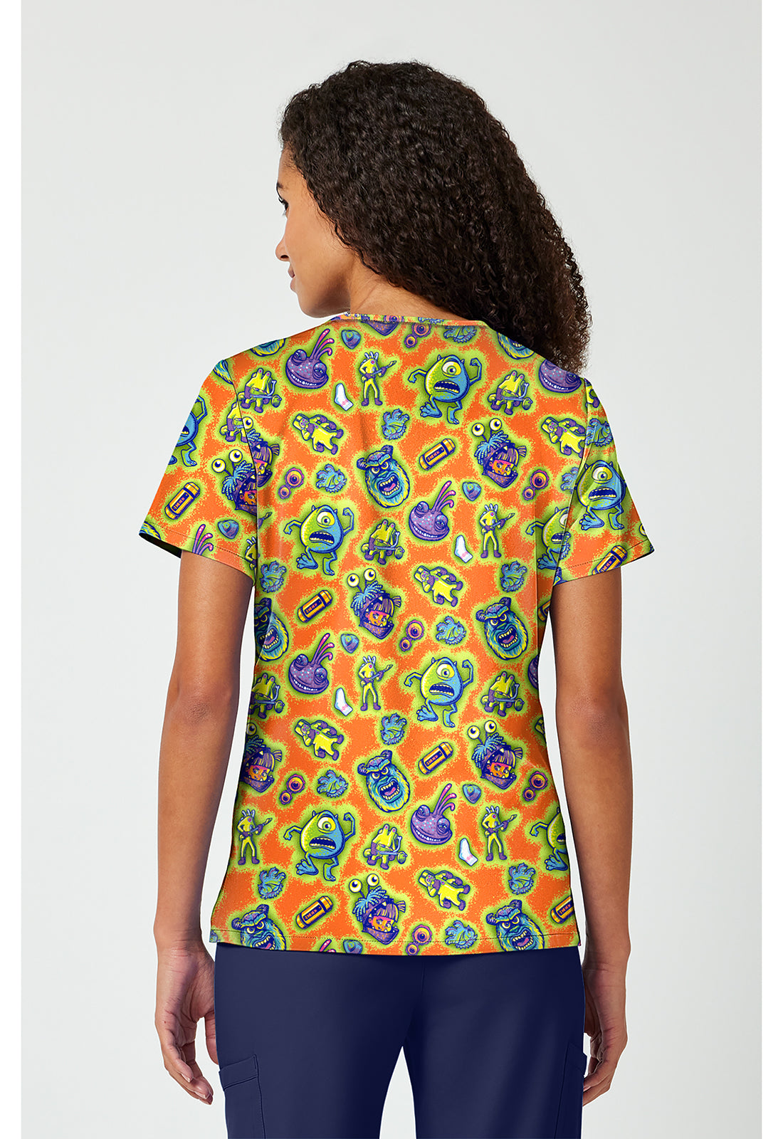 Back view Tooniforms Monsters Inc Scrub Top TF797 MCMP