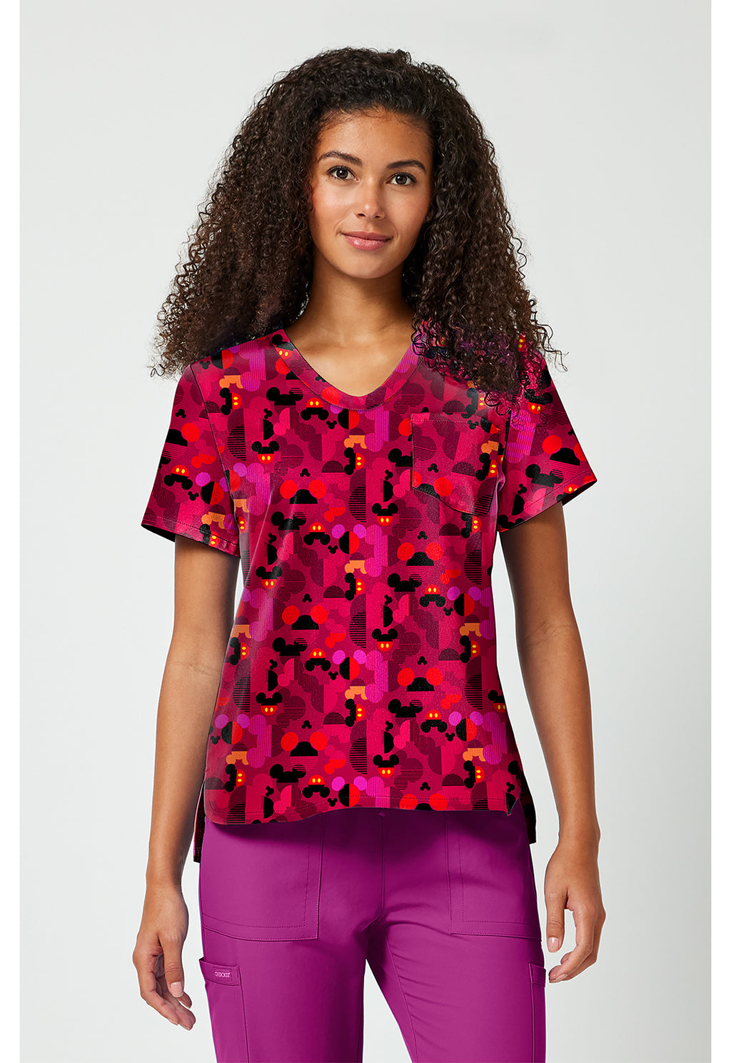 Mickey Mouse Ears A Geo Scrub Top