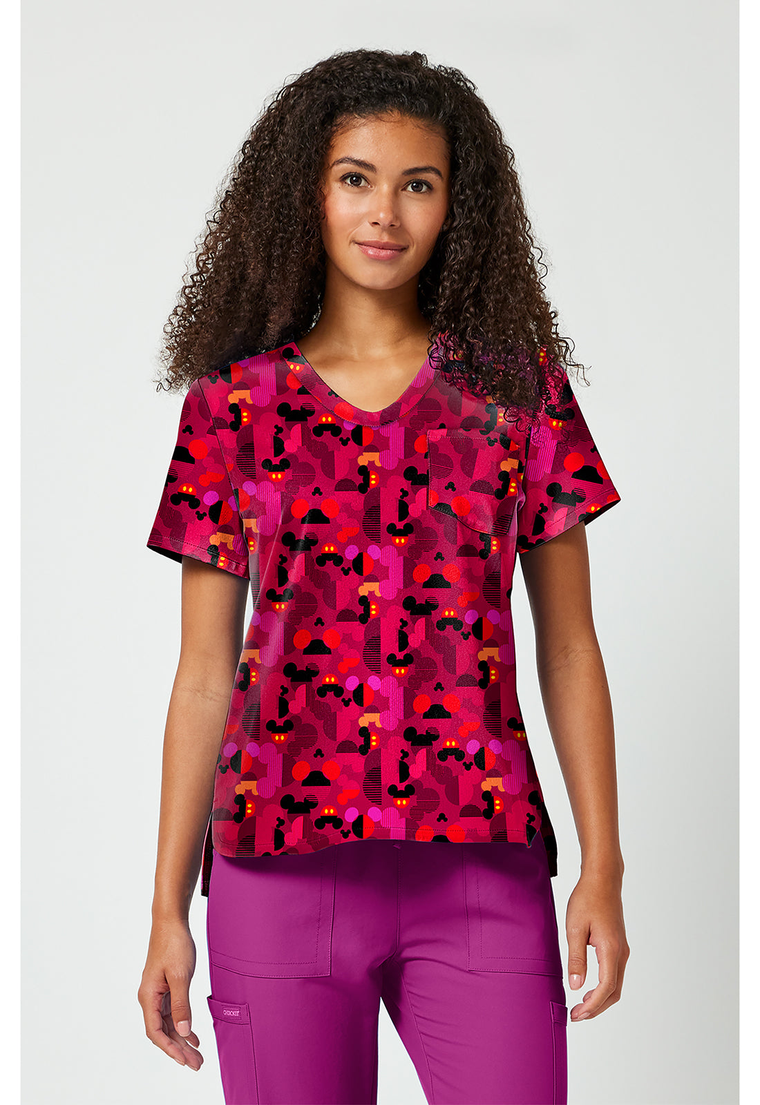 Mickey Mouse Ears A Geo Scrub Top