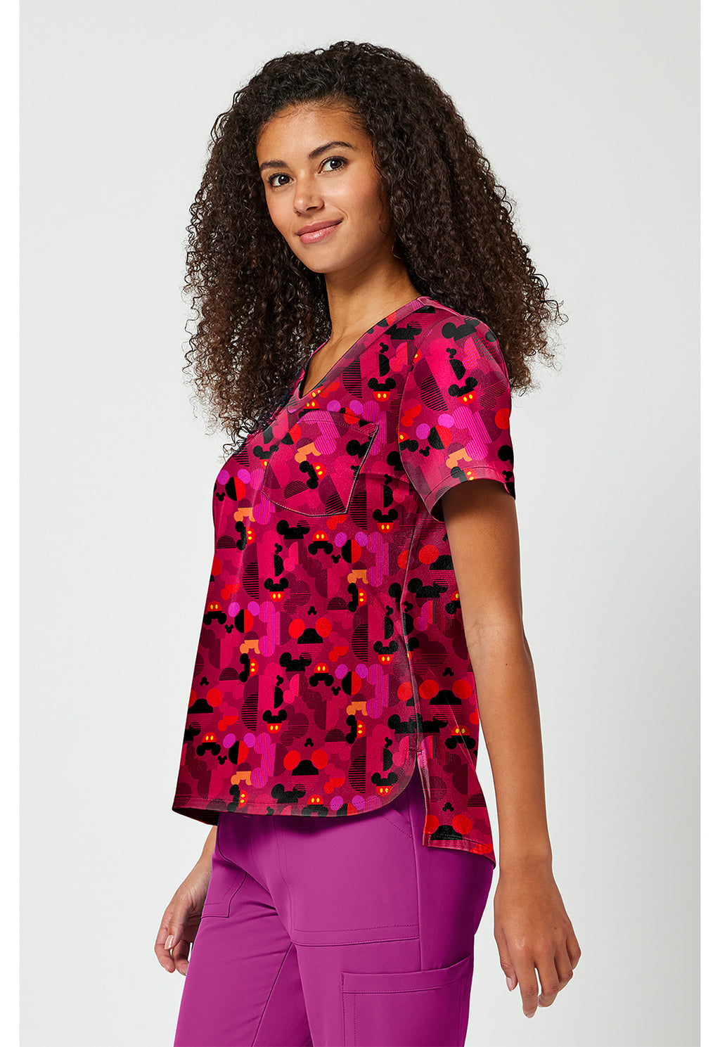 Mickey Mouse Ears A Geo Scrub Top