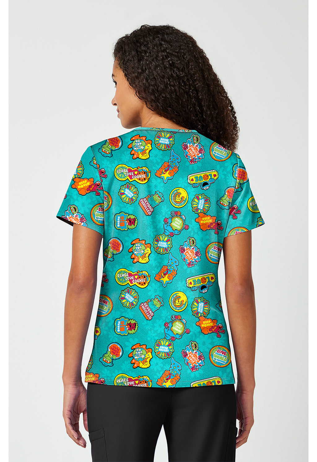 Back View Tooniforms Sesame Street Sunshine Vibes Scurb Top TF797 SWDY