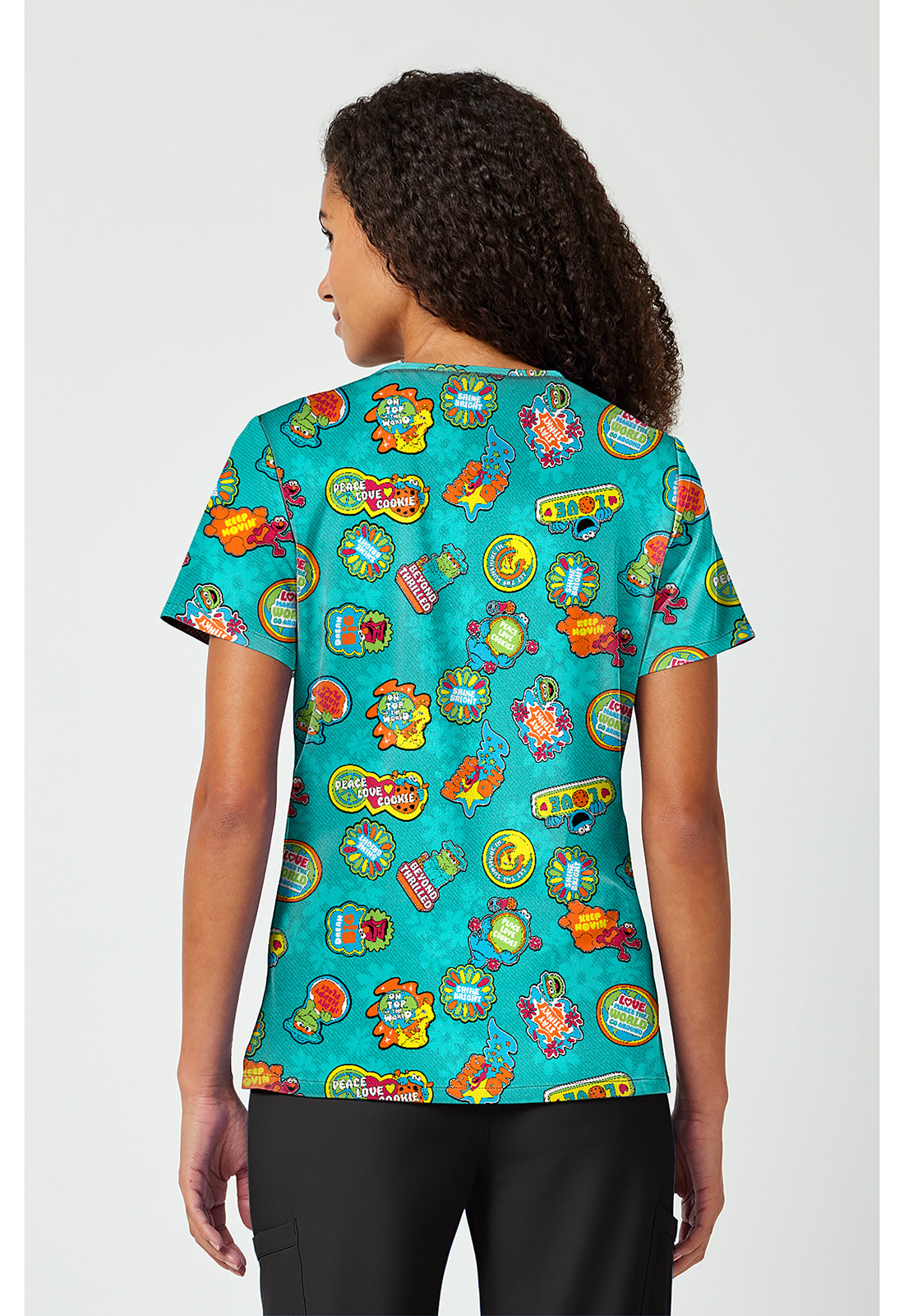 Back View Tooniforms Sesame Street Sunshine Vibes Scurb Top TF797 SWDY