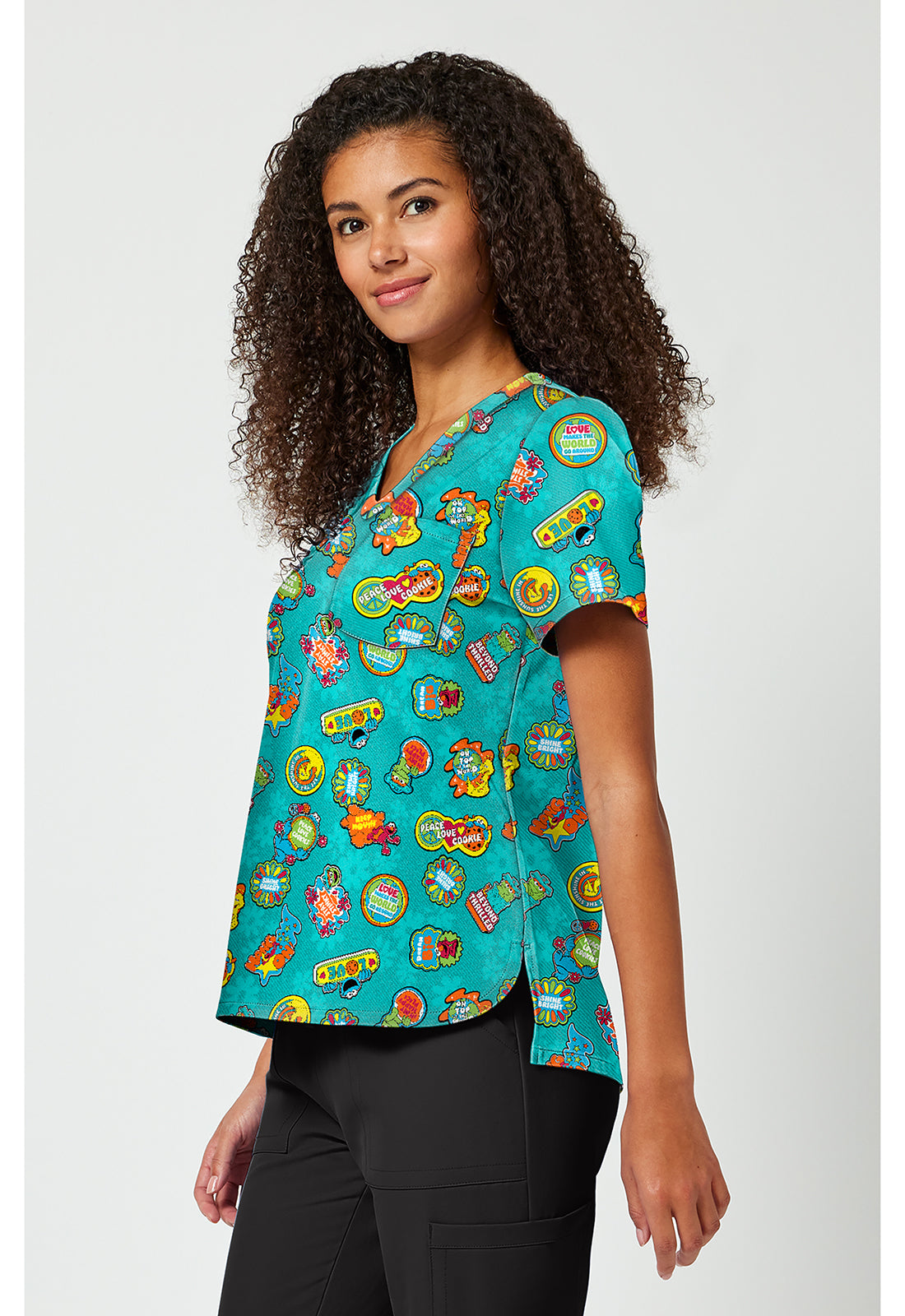 Side View Tooniforms Sesame Street Sunshine Vibes Scurb Top TF797 SWDY