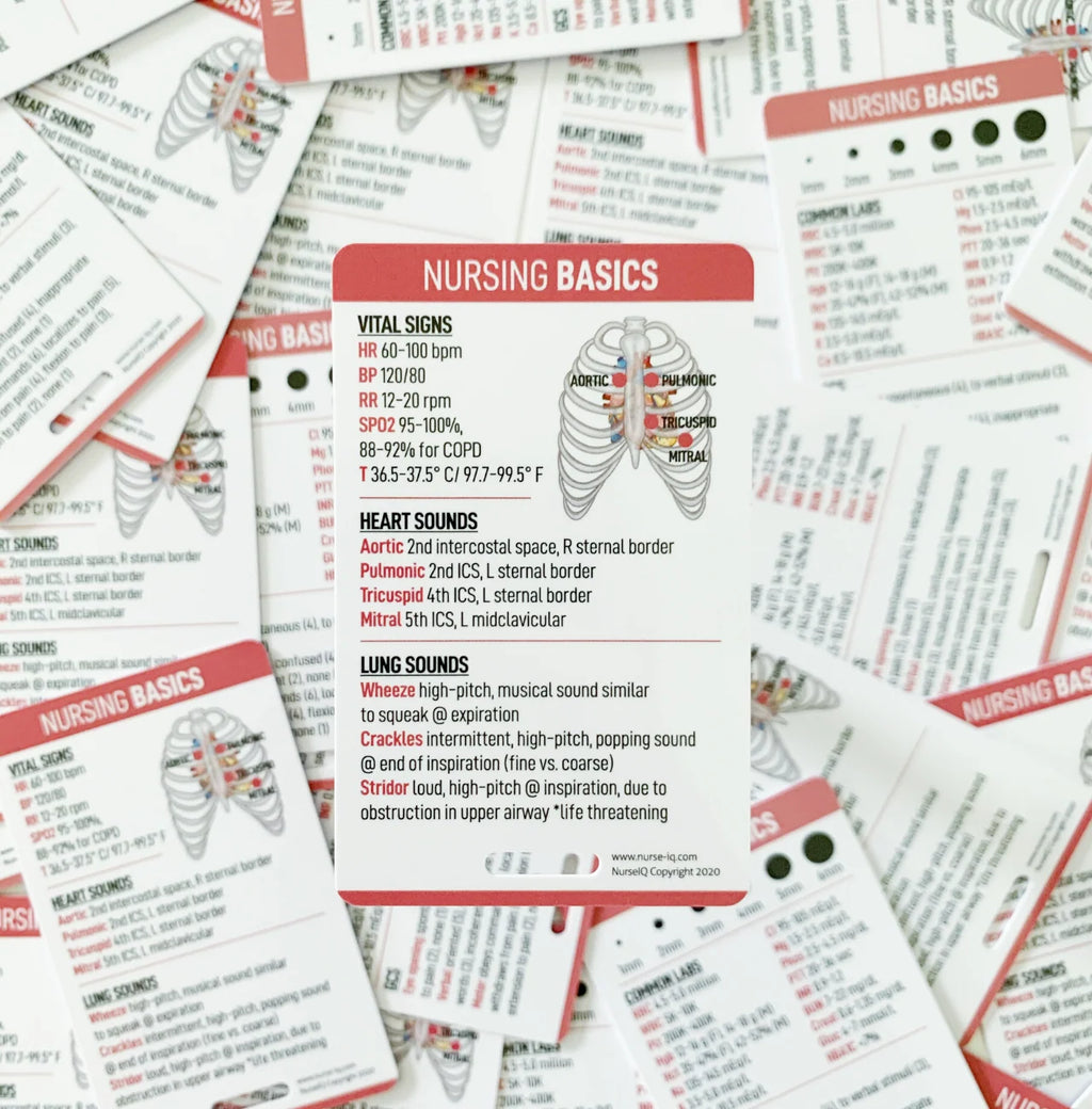 Nursing Basics Reference Badge Card