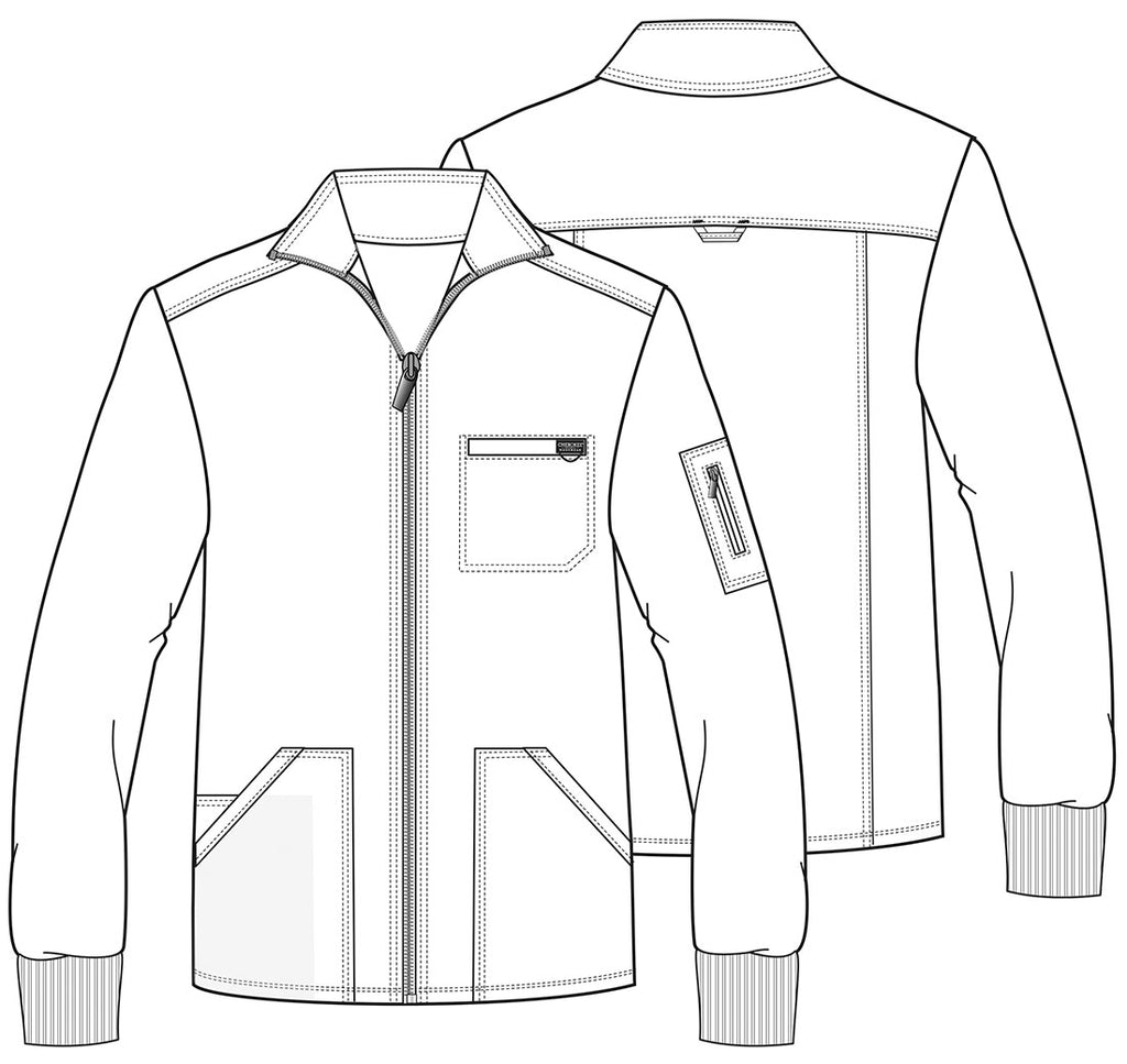 Revolution Men’s Zip Front Scrub Jacket – 5 Pockets Men's Scrub Jacket Cherokee Workwear