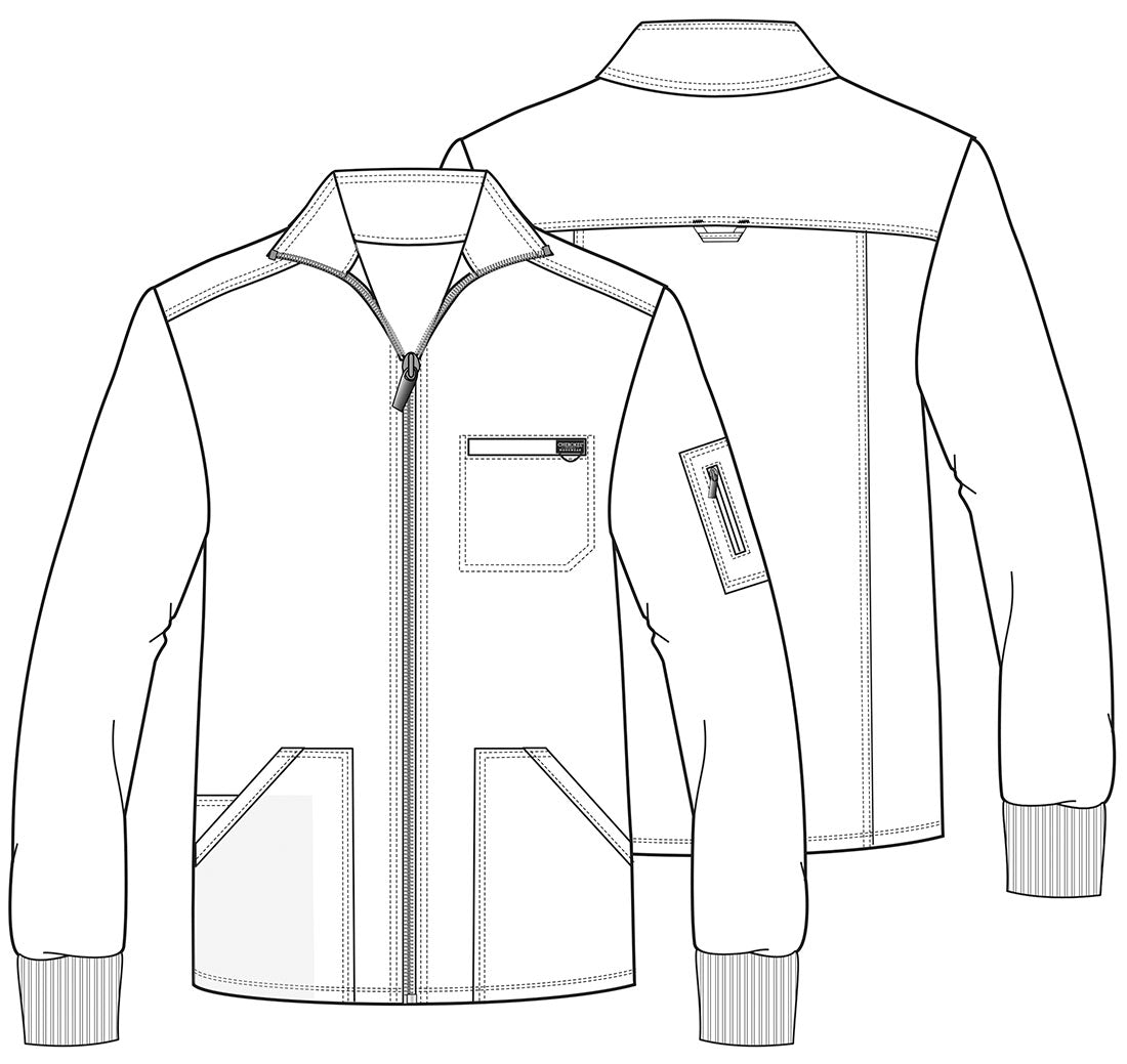 Revolution Men’s Zip Front Scrub Jacket – 5 Pockets Men's Scrub Jacket Cherokee Workwear