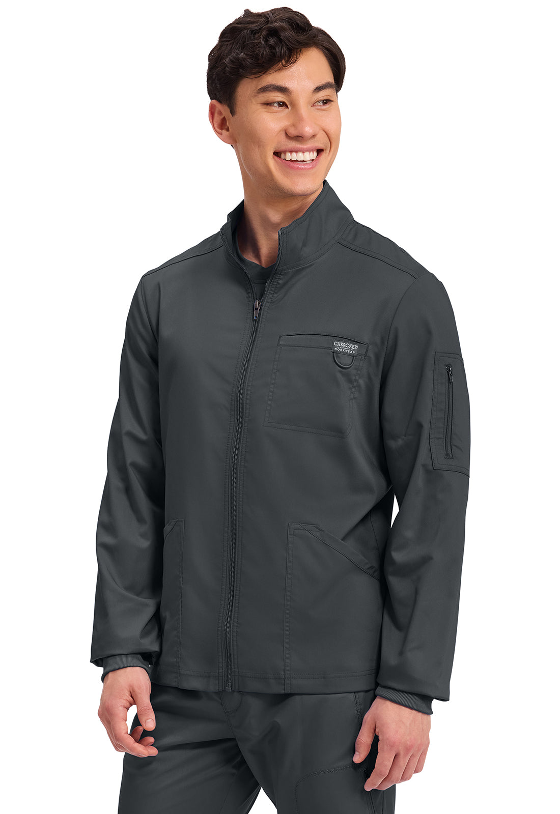 Revolution Men’s Zip Front Scrub Jacket – 5 Pockets Men's Scrub Jacket Cherokee Workwear