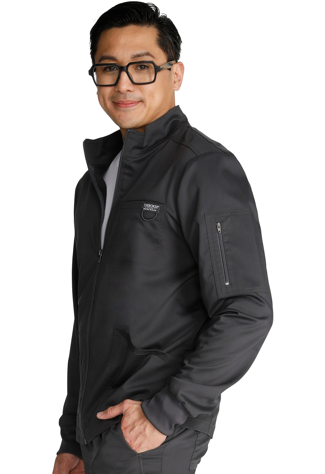 Cherokee Workwear Men s Zip Front Scrub Jacket