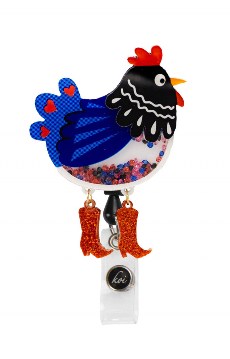 Chicken Boots - Retractable ID Badge Holder Retractable Badge Reel koi