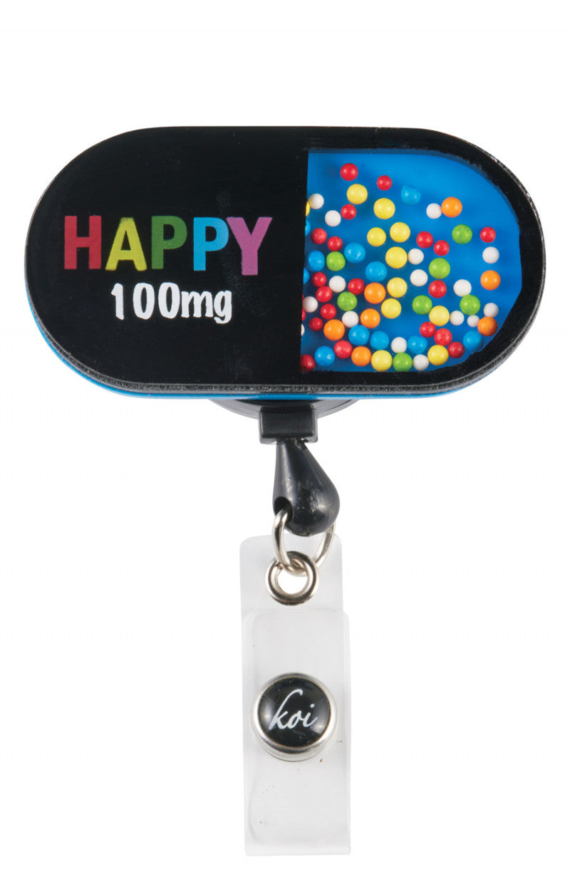 Happy Pill - Retractable ID Badge Holder