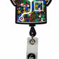 koi Retractable ID Badge Reel Retractable Badge Reel Koi Rainbow Scrubs  