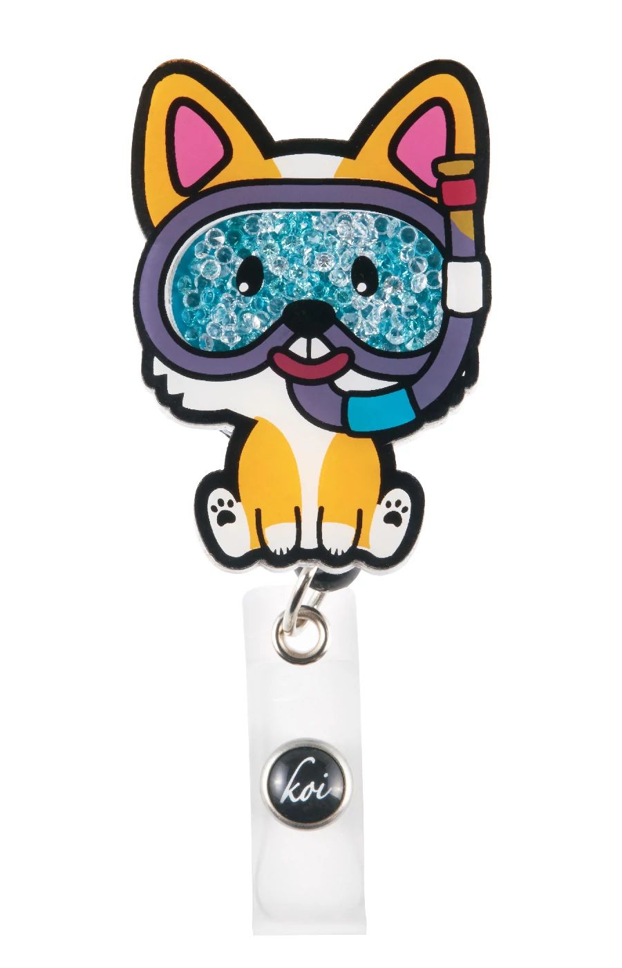 Scuba Pup – Retractable ID Badge Reel Retractable Badge Reel koi