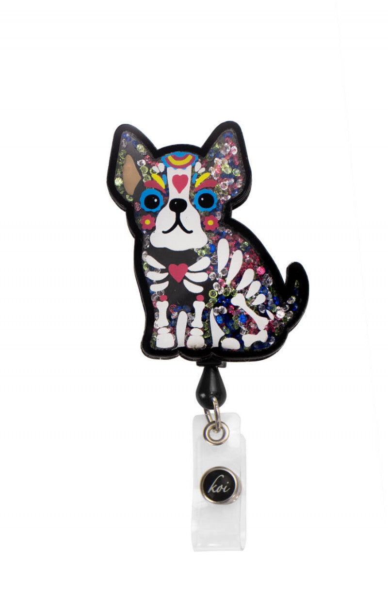 Skeleton Dog - Retractable ID Badge Holder Retractable Badge Reel koi